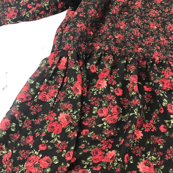 Torrid Sheer Floral Boho Chiffon Peasant Top EUC - Picture 6 of 8